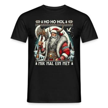 Ho Ho Prenons un hydromel - T-shirt homme - noir - Devant - AI Model Male 178 light (178cm)