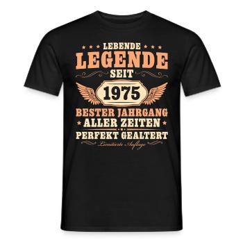 Vintage 1975 Bester Jahrgang Geburtstag - Männer T-Shirt - Schwarz - Vorne - AI Model Male 178 light (178cm)