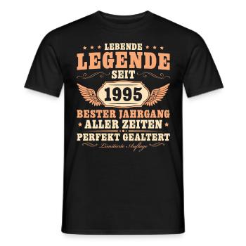 Vintage 1995 Bester Jahrgang Geburtstag - Männer T-Shirt - Schwarz - Vorne - AI Model Male 178 light (178cm)
