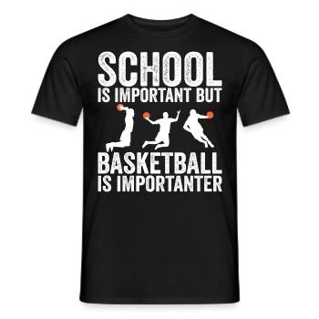 Schule ist wichtig, aber Basketball ist noch wichtiger - Männer T-Shirt - Schwarz - Vorne - AI Model Male 178 light (178cm)