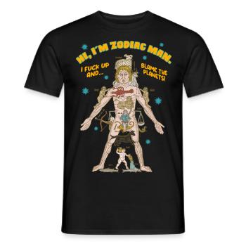 Zodiac Man - Men's T-Shirt - black - Front - AI Model Male 178 light (178cm)