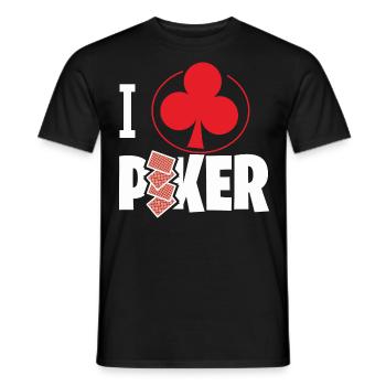 Ich Liebe Poker Mit Herz-Symbol - Männer T-Shirt - Schwarz - Vorne - AI Model Male 178 light (178cm)