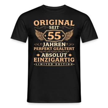 55. Geburtstag Absolut Einzigartig seit 55 Jahren - Männer T-Shirt - Schwarz - Vorne - AI Model Male 178 light (178cm)