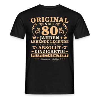 80 Jahre Absolut Einzigartig 80. Geburtstag - Männer T-Shirt - Schwarz - Vorne - AI Model Male 178 light (178cm)