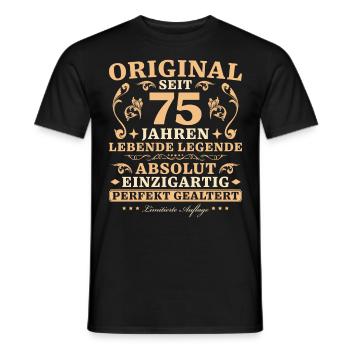75 Jahre Absolut Einzigartig 75. Geburtstag - Männer T-Shirt - Schwarz - Vorne - AI Model Male 178 light (178cm)