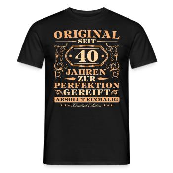 Original seit 40 Jahren Einmalig 40 Geburtstag - Männer T-Shirt - Schwarz - Vorne - AI Model Male 178 light (178cm)