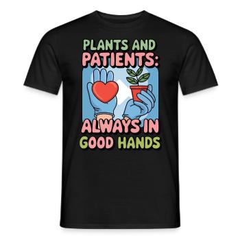 Pflanzen und Patienten immer in guten Händen Krankenschwester - Männer T-Shirt - Schwarz - Vorne - AI Model Male 178 light (178cm)