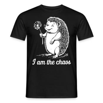 Ich bin das Chaos Lustiger Igel Löwenzahn Tier - Männer T-Shirt - Schwarz - Vorne - AI Model Male 178 light (178cm)