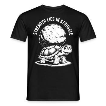 Die Stärke liegt im Kampf Schildkröte Lustig - Männer T-Shirt - Schwarz - Vorne - AI Model Male 178 light (178cm)