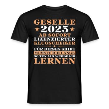 Gesellenprüfung Ausbildung Abschluss 2025 - Männer T-Shirt - Schwarz - Vorne - AI Model Male 178 light (178cm)