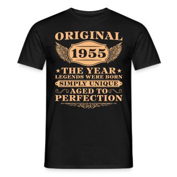 Jahrgang 1955 Geburtstag Einfach Einzigartig - Männer T-Shirt - Schwarz - Vorne - AI Model Male 178 light (178cm)