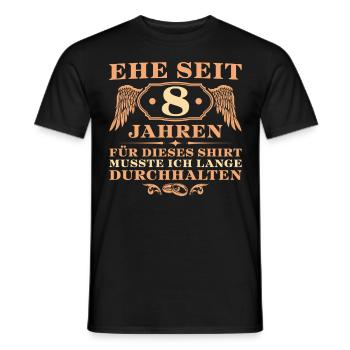 8. Hochzeitstag Blechhochzeit Geschenk - Männer T-Shirt - Schwarz - Vorne - AI Model Male 178 light (178cm)