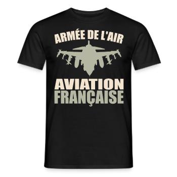 French Air Force - Men's T-Shirt - black - Front - AI Model Male 178 light (178cm)