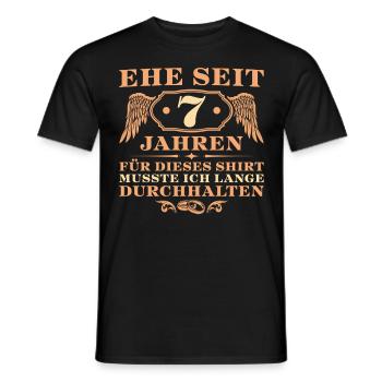 7. Hochzeitstag Kupferhochzeit Geschenk - Männer T-Shirt - Schwarz - Vorne - AI Model Male 178 light (178cm)