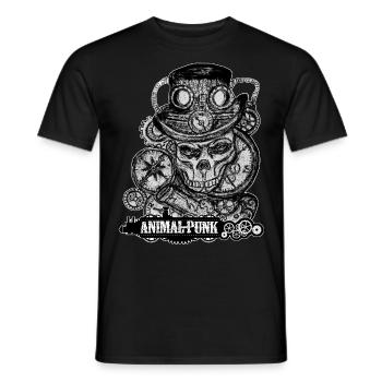 Mr. Skull SteamPunk TierPunk - Männer T-Shirt - Schwarz - Vorne - AI Model Male 178 light (178cm)