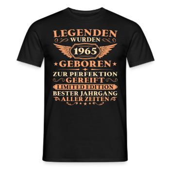 Legenden wurden 1965 geboren 60 Jahre - Männer T-Shirt - Schwarz - Vorne - AI Model Male 178 light (178cm)