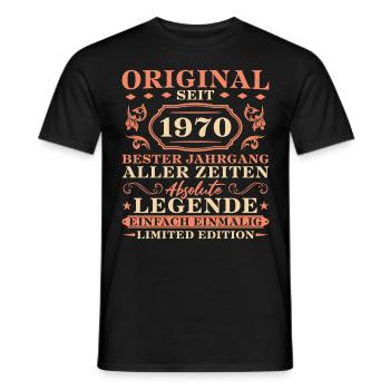 Original seit 1970 Jahrgang Geburtstag - Männer T-Shirt - Schwarz - Vorne - AI Model Male 178 light (178cm)