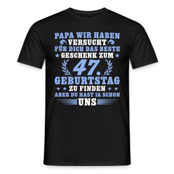 47 Jahre alt Papa 47. Geburtstag Geschenk - Männer T-Shirt - Schwarz - Vorne - AI Model Male 178 light (178cm)