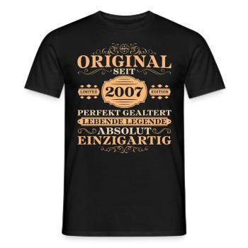 2007 Jahrgang Geburtstag Absolut Einzigartig - Männer T-Shirt - Schwarz - Vorne - AI Model Male 178 light (178cm)