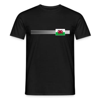 Bannière et drapeau du Pays de Galles - T-shirt homme - noir - Devant - AI Model Male 178 light (178cm)