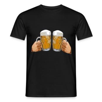 Bier - Heren T-shirt - zwart - Voor - AI Model Male 178 light (178cm)