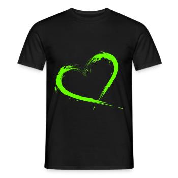 Herz Design Bürste Grün Hellgrün - Männer T-Shirt - Schwarz - Vorne - AI Model Male 178 light (178cm)