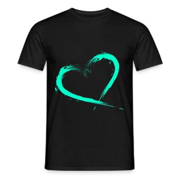 Herz Design Türkis Vektor neu - Männer T-Shirt - Schwarz - Vorne - AI Model Male 178 light (178cm)