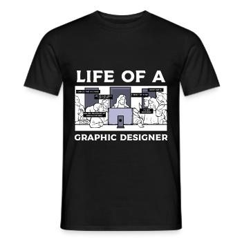 Graphic Designer Graphic Designer Artist - Men's T-Shirt - black - Front - AI Model Male 178 light (178cm)