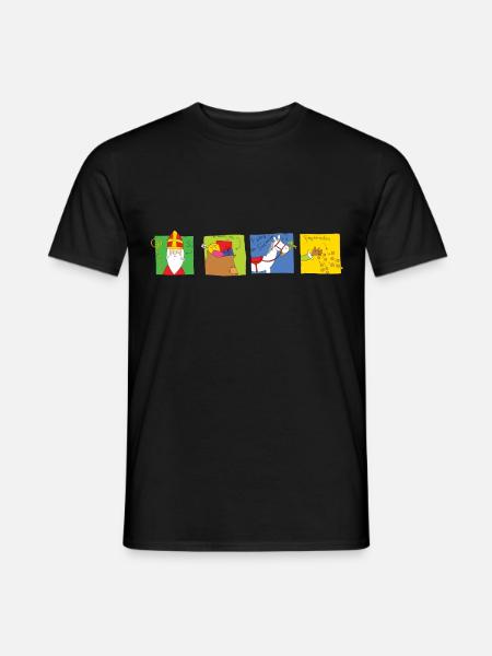 Sinterklaas vier op rij - Men's T-Shirt - black