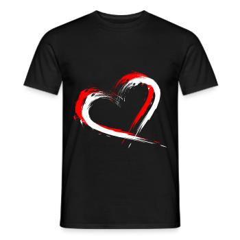 Herz Bürste Fahne der Schweiz Flagge Fahne Farben - Men's T-Shirt - black - Front - AI Model Male 178 light (178cm)