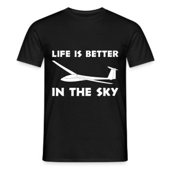 Sky glider life glider gliding - Men's T-Shirt - black - Front - AI Model Male 178 light (178cm)
