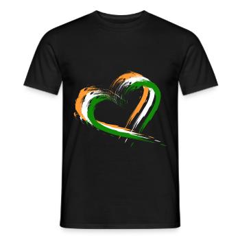Herz Bürste Flagge Indien Design Neu Vektor Fahne - Männer T-Shirt - Schwarz - Vorne - AI Model Male 178 light (178cm)