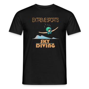 Ciel avion de parachutisme sportif extrême - T-shirt homme - noir - Devant - AI Model Male 178 light (178cm)