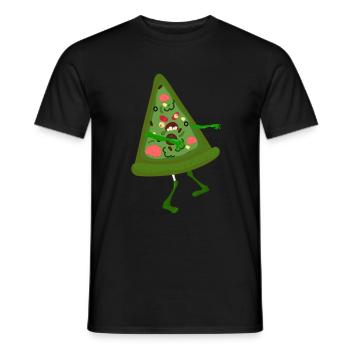 Zombie Pizza Eat Halloween - Men's T-Shirt - black - Front - AI Model Male 178 light (178cm)
