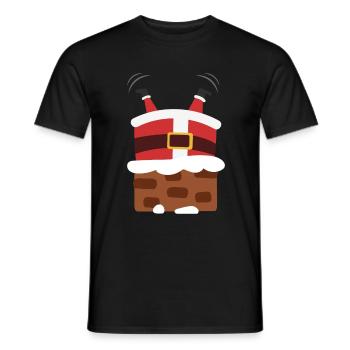 Père Noël de Noël cheminée aide - T-shirt homme - noir - Devant - AI Model Male 178 light (178cm)