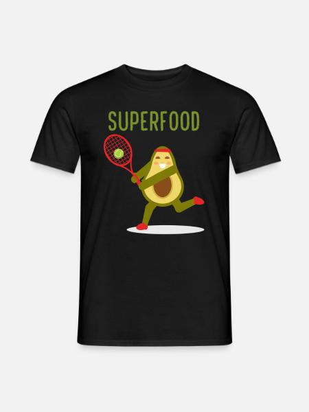 Avocado Superfood Lustig Tennis Ball Sport Fit - Men's T-Shirt - black