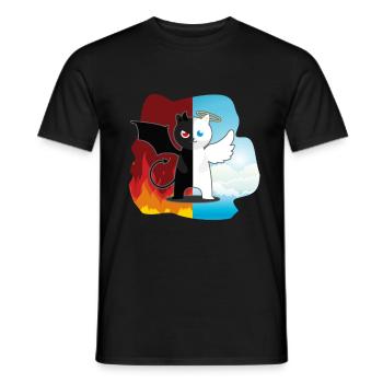 Chat chat anges mal mal mignon Miau - T-shirt homme - noir - Devant - AI Model Male 178 light (178cm)