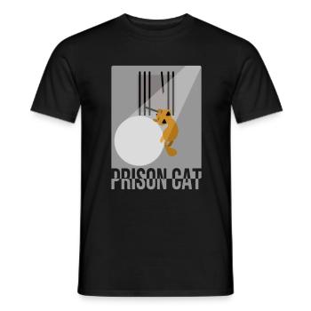 Cat Meow Cat Prison Outbreak Funny Cute - Men's T-Shirt - black - Front - AI Model Male 178 light (178cm)