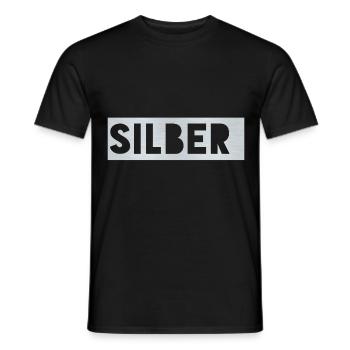 Silber - Männer T-Shirt - Schwarz - Vorne - AI Model Male 178 light (178cm)