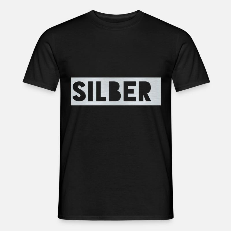 Silber - Männer T-Shirt - Schwarz