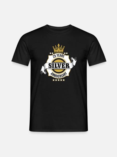 25 Jahre . Silberhochzeit - Männer T-Shirt - Schwarz