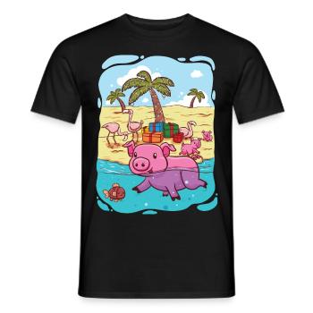 Tropical Christmas - Men's T-Shirt - black - Front - AI Model Male 178 light (178cm)