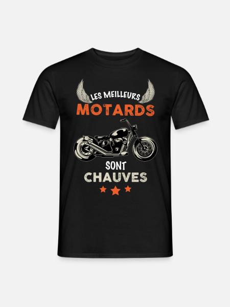Moto motards chauves - T-shirt homme - noir