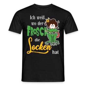 Ich weiß wo der Frosch die Locken hat - Männer T-Shirt - Schwarz - Vorne - AI Model Male 178 light (178cm)