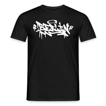 Berlin City Graffiti Street Art HandStyle Deutschl - Männer T-Shirt - Schwarz - Vorne - AI Model Male 178 light (178cm)