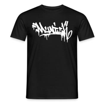 München Stadt Graffiti Street Art HandStyle Deutsc - Männer T-Shirt - Schwarz - Vorne - AI Model Male 178 light (178cm)
