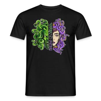 Wenden Sie sich an Steinmedusa Kopf Gorgo Schlange - Männer T-Shirt - Schwarz - Vorne - AI Model Male 178 light (178cm)