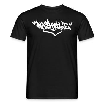 Nashville City Graffiti Street Art HandStyle USA H - Männer T-Shirt - Schwarz - Vorne - AI Model Male 178 light (178cm)