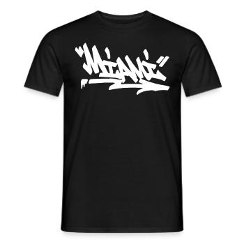 Miami City Graffiti Street Art HandStyle USA Hip H - Männer T-Shirt - Schwarz - Vorne - AI Model Male 178 light (178cm)