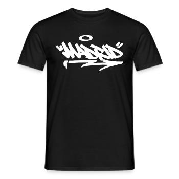Madrid City Graffiti Street Art Handstil Spanien H - Männer T-Shirt - Schwarz - Vorne - AI Model Male 178 light (178cm)